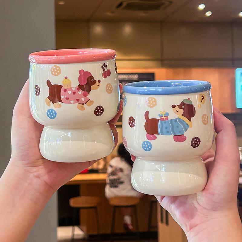 Give Children's Birthday Gifts, Cute Girls Hold Coffee Cups, Gaoyan Ceramic Mugs, Girlfriends' Souvenirs, Gift Boxes.