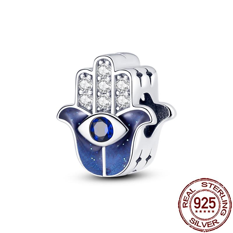 Charms Copper Hamsa Hand All-Seeing Eye Horus Fatima Protection Beads Fit Bracelet Necklace Women Diy Jewelry