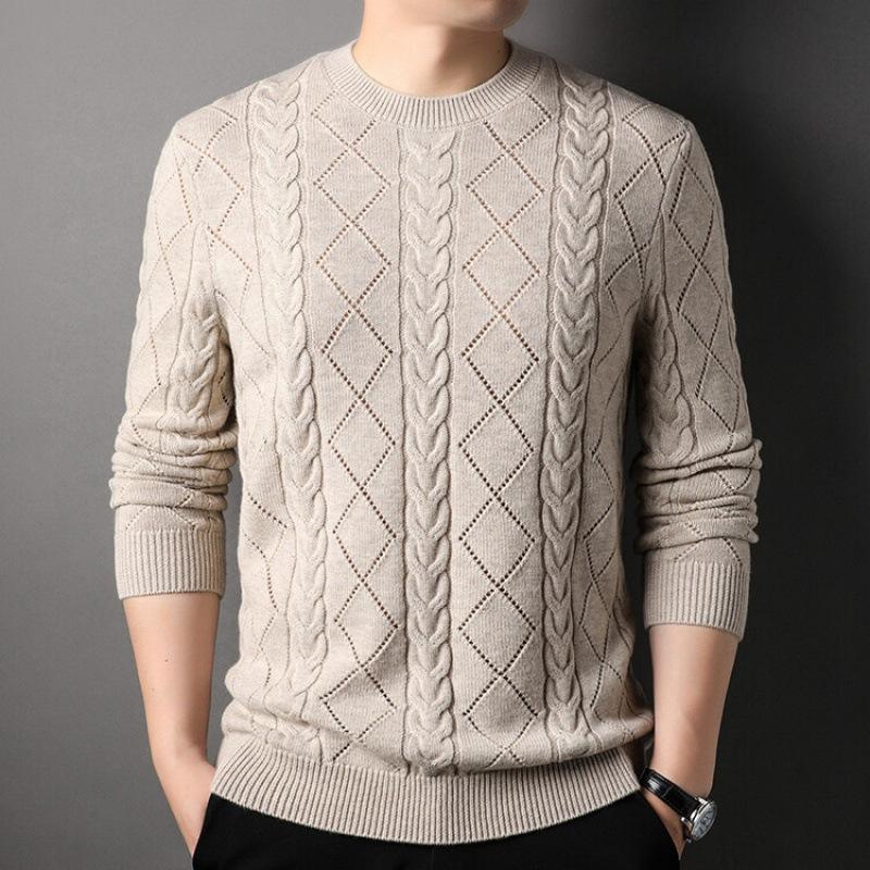 

Шерстяной свитер для мужчин, чистая шерсть 100, зимний утолщенный трикотаж, свободный крой, отец средних лет, мужской свитер с полувысоким воротником