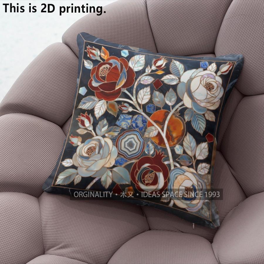 Vintage Gem Floral Pillow Covers Pattern Cushion Cover Suitable for Sofa Bedroom Car Pillow Cover