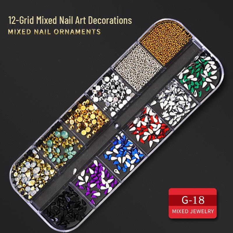60 Nail Art Accessories: Rhinestones, Pearls, Rivets & Alloy Designs