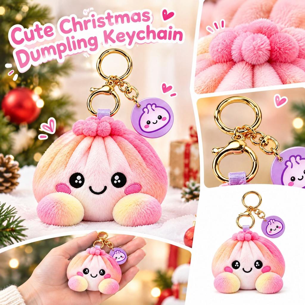 1 Packung Plüschbrötchen Schlüsselanhänger für Schlüssel und Taschen