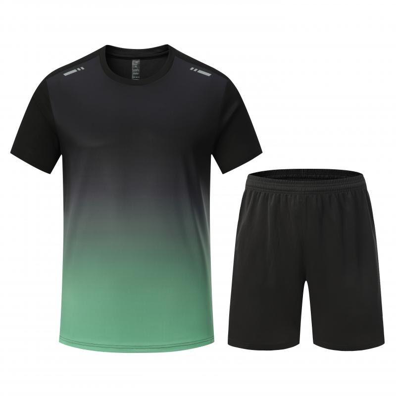Adult Running Sportswear Quick Drying T-shirt Set Short Sleeve Uniform Fitness Clothes Tracksuit Gym Sports Outfit Clothing