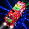 Zetz Brands Electric Fire Truck Toy for Kids - Bright Flashing 4D Lights and Realistic Siren with Sounds  Bump and Go Fire Truck for Boys  Auto