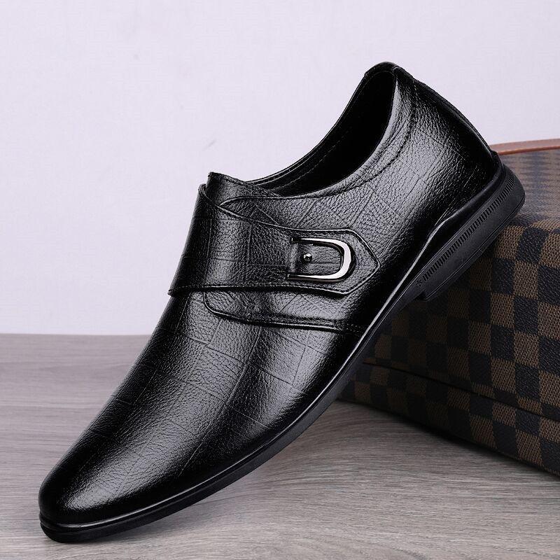 Fashion Business Round Toe Leather Shoes for Men Comfortable Classic Luxury Original Low Price Designer Cowhide Common Man Casual Shoe