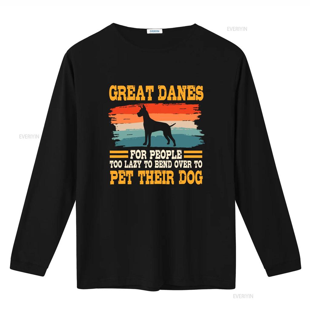 Great Danes For People Too Lazy To Bend Over Pet Their Dog Retro Vintage T Shirt vintage Washed Slightly Top For Everyday Wear