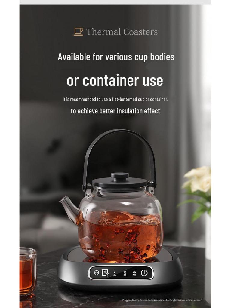 Smart USB-Activated Beverage Warmer with Timer for Desktops – Ideal for Coffee and Milk