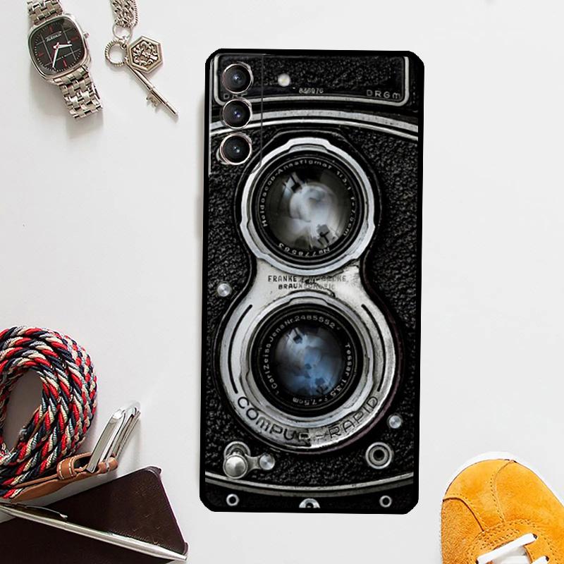 Retro Camera Vintage Case For Samsung Galaxy S24 Ultra S23 S22 S21 Plus S20 FE S8 S9 S10 Note 10 20 Ultra Cover