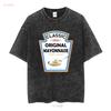 Mayonnaise Halloween  Costume Family Matching Ketchup T Shirt vintage Washed fashion streetwear homme Slightly