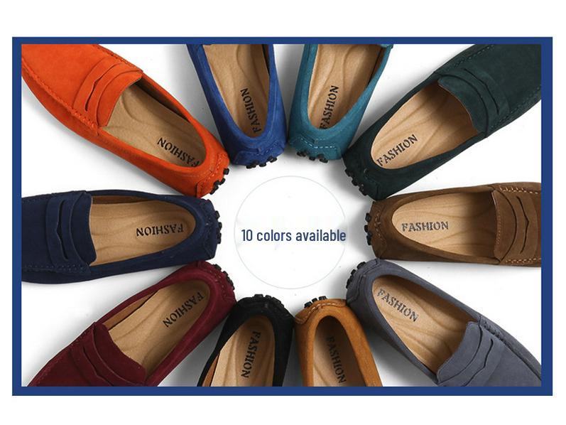 Men's Genuine Leather Suede Driving Loafers – Versatile, Lightweight Casual Shoes