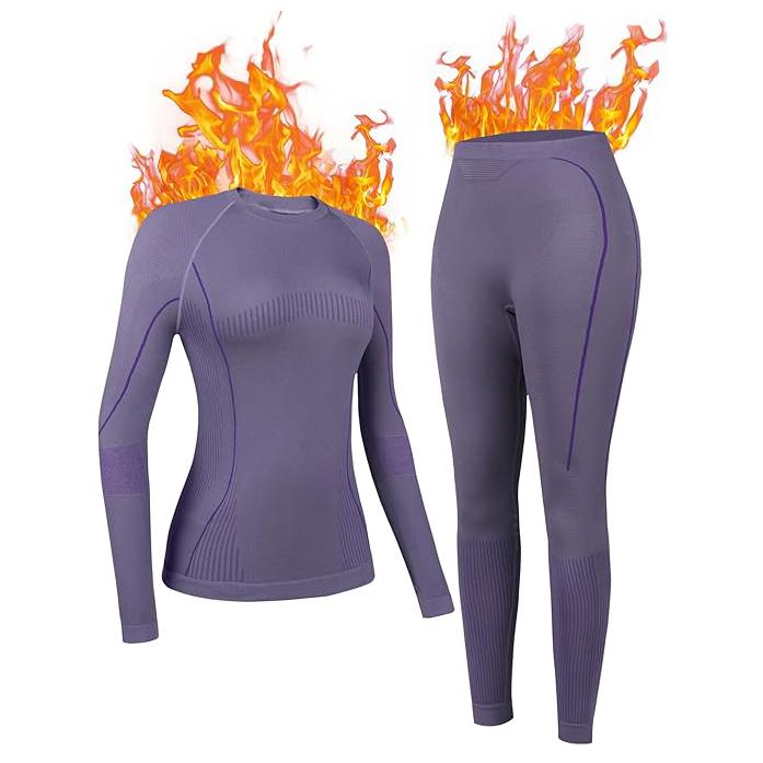 

Charmleaks Бесшовное термобелье для женщин Long Johns Термокостюм Stretchy Ski Base Layer Set M фиолетовый