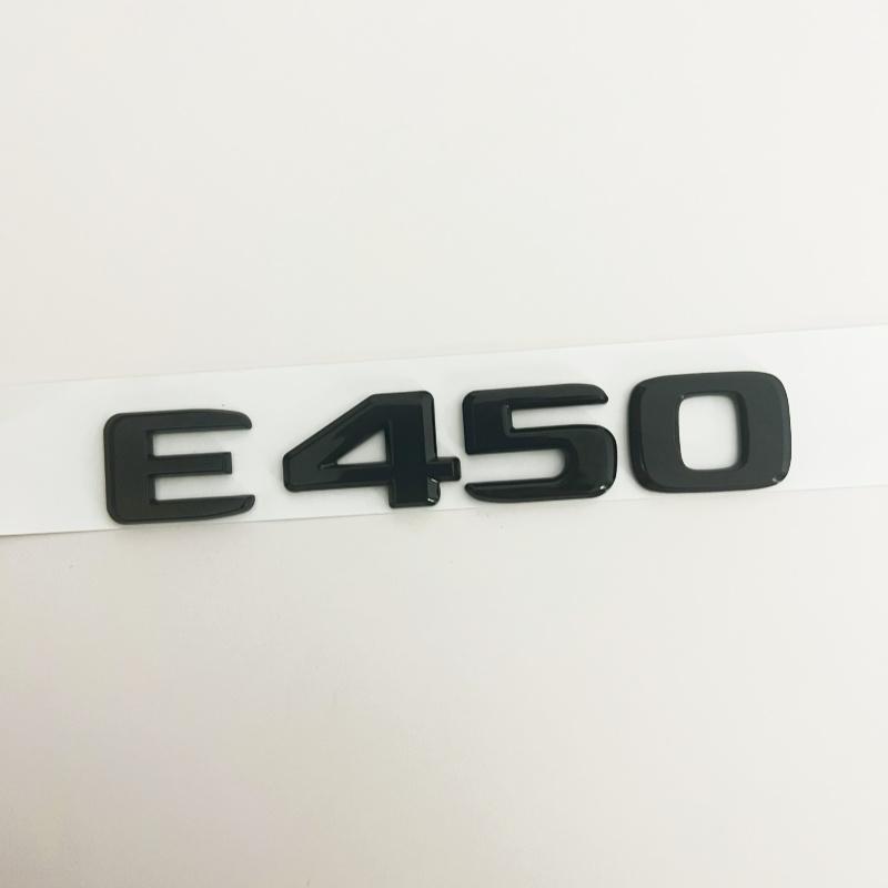 Black Silve Letters E200 E260 E300 E400 E220d E350e E300de 4Matic ABS Emblem for Mercedes Benz W213 Car Trunk Logo Sticker