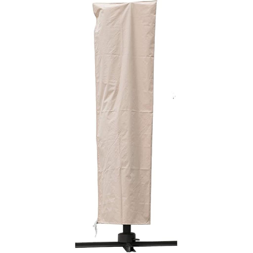 C-Hopetree Patio Umbrella Cover for 7ft to 11ft Solar LED Outdoor Market Umbrellas, Waterproof, with Zipper and Rod, Beige