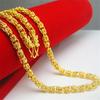 Gold Dubai Double Faucet Brass Gold Plated Bead Necklace Men and Women Jewelry