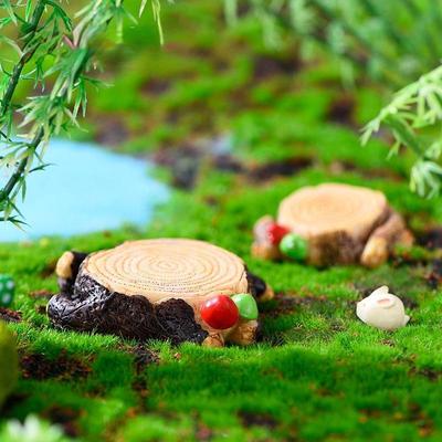 1 Piece of Resin Handicraft Stump Micro Landscape Small Ornament Landscape Bonsai Gardening Accessories Home Decoration