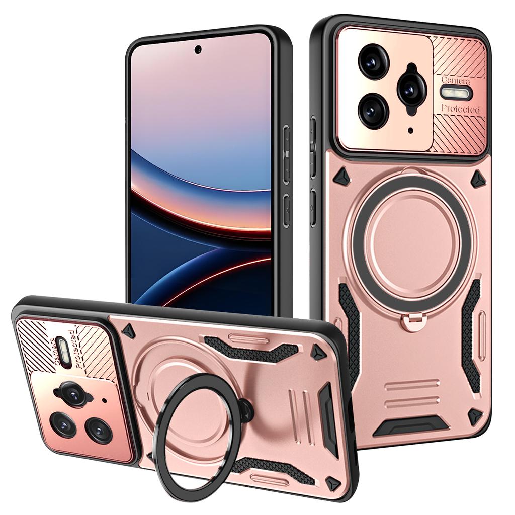 Luxuriöse hochwertige magnetische Hülle mit Rüstung für Xiaomi POCO F7 UItra Ringhalterung Bumper Schutzhülle