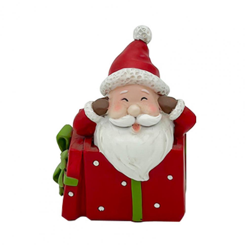3 Pcs Mini Santa Claus Statue See Hear Speak No Evil Resin Christmas Table Decor Collectible Figurine Home Office Party Decor