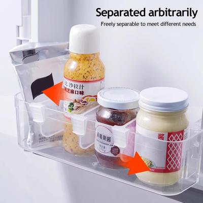 Kühlschrank Seitenfach Trennwand Transparentes Design Einfache Klick-Montage PP-Kunststoff Verstellbare Trennwand Flexibler Aufbewahrungs-Organizer