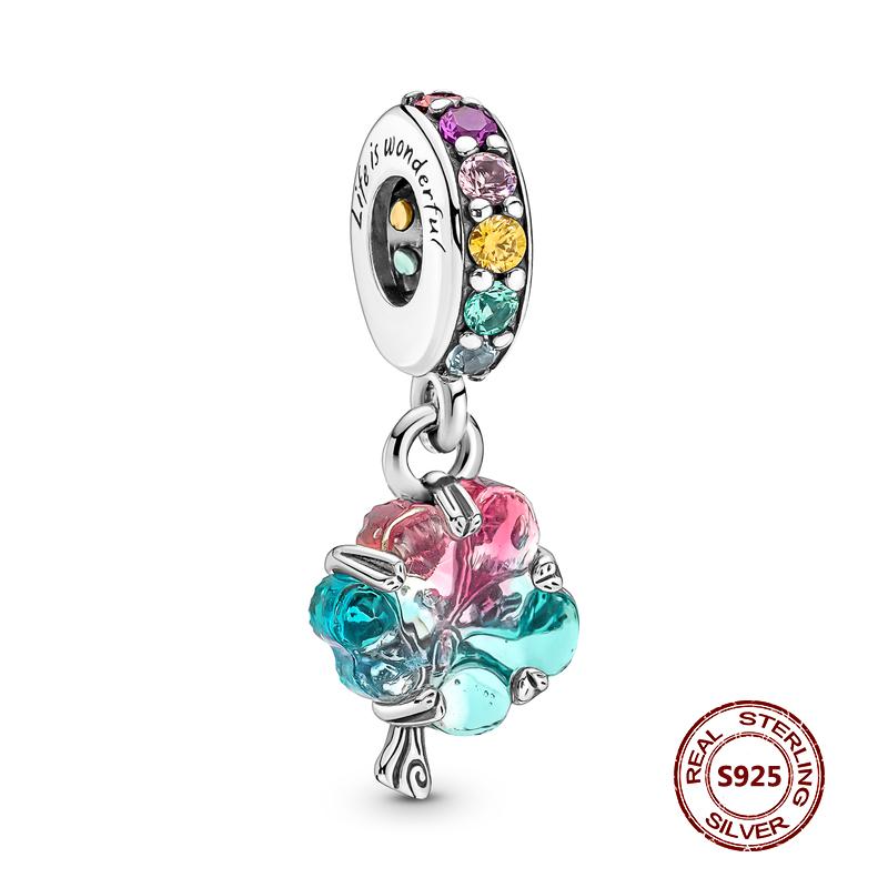 

Квіти талісмани Fit Браслети Соняшник 925 Срібло Тюльпан Сакура Ромашка Троянда Квіти Намистини Виготовлення прикрас своїми руками PJT867