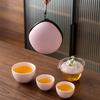 Pink Travel Camping Outdoor Portable Storage Bag Kung Fu Tea Set Women's Handmade Pinching Flower Gift