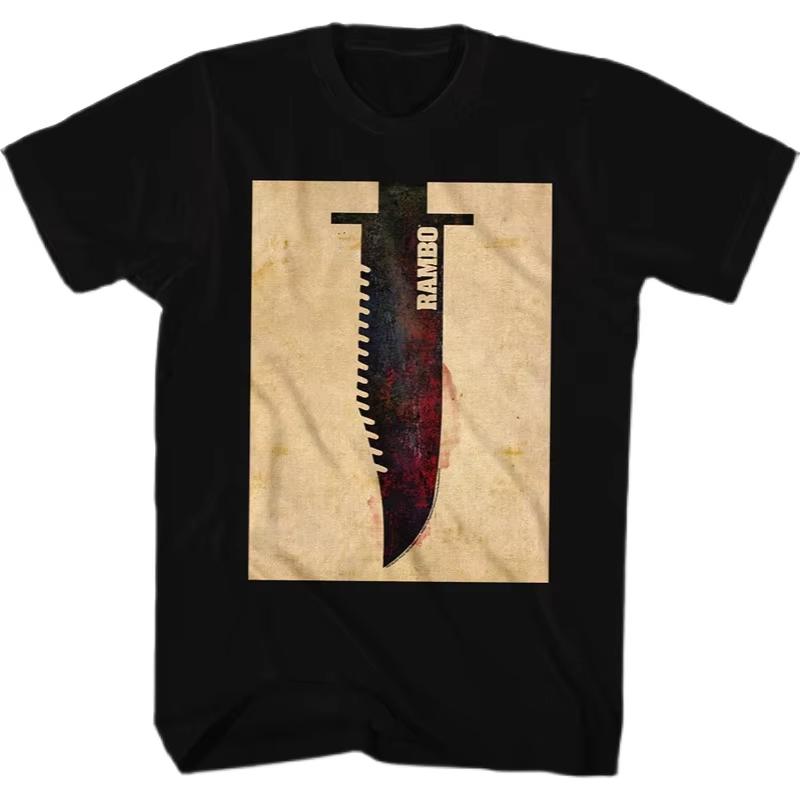 1981982 Der Erste Heißblütige Rambo Stallone Retro Klassiker Film Joint Herren Rundhals T-Shirt Klassisch Kommt Nie Aus Der Mode