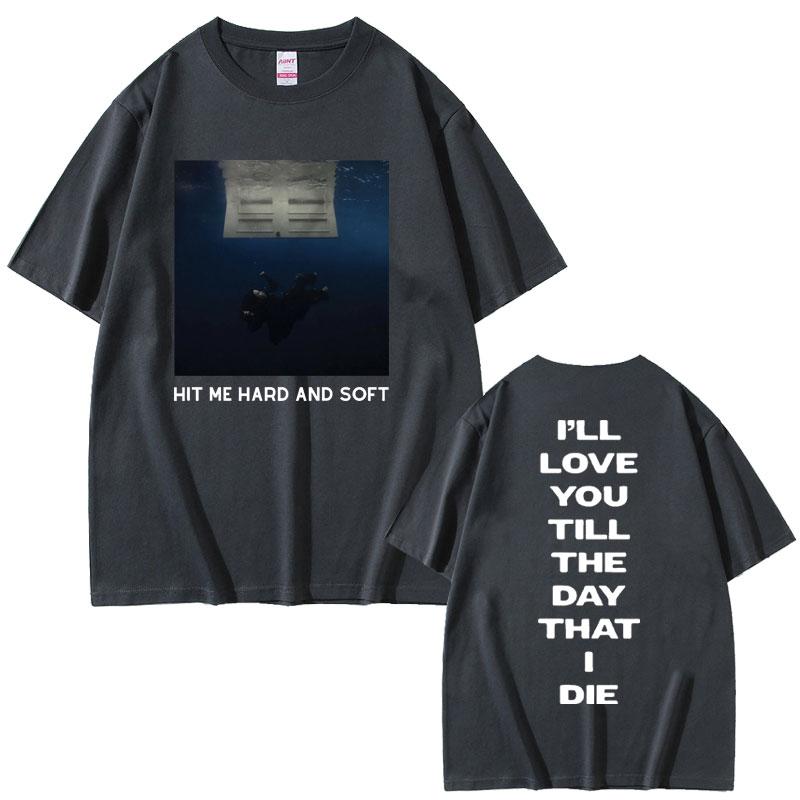 Hit Me Hard and Soft 2024 Tour T-Shirt Unisex Damenmode Trendige T-Shirts Unisex Lässige Baumwolle Übergroße T-Shirts Kurzarm