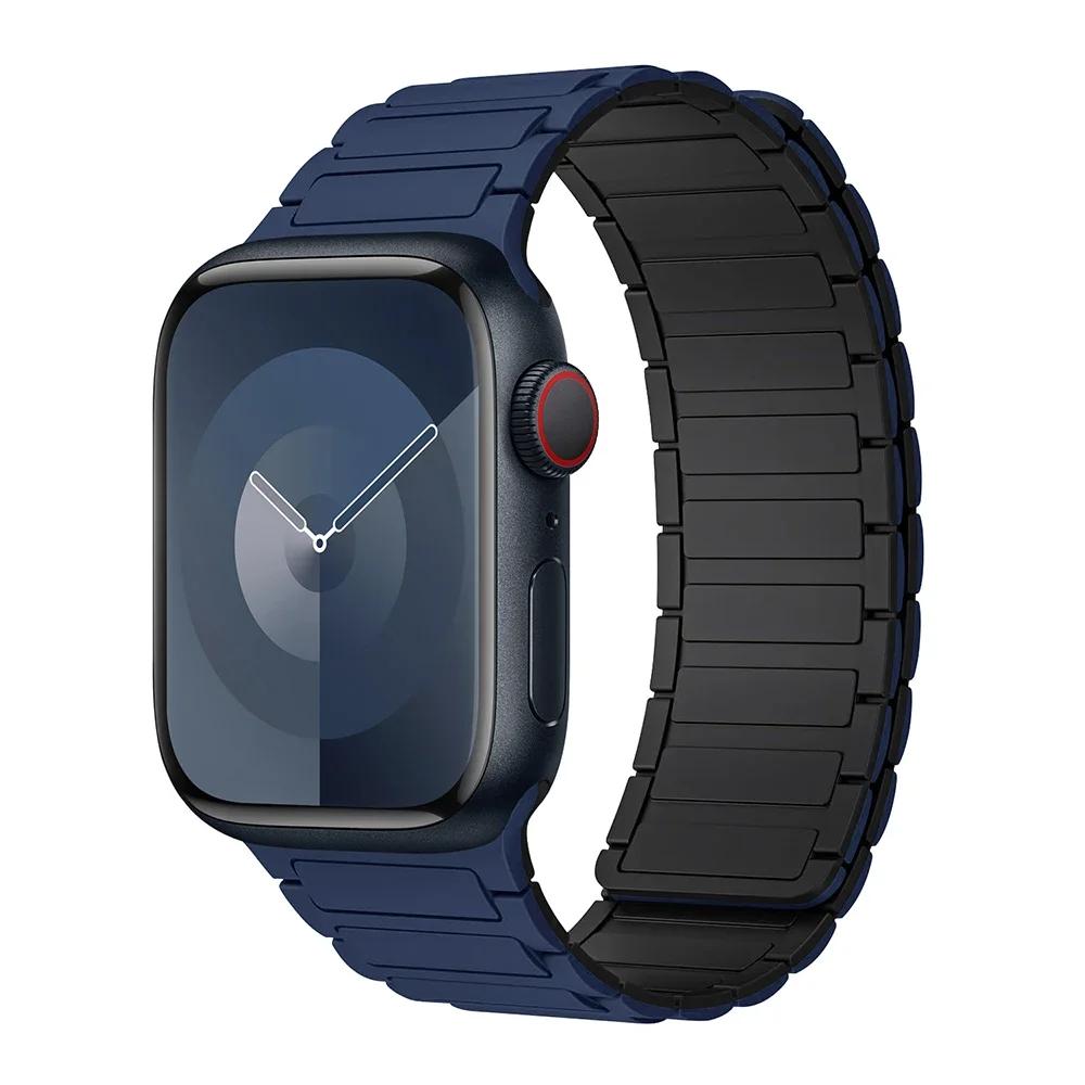 Magnetic Sports Band for Apple Watch Ultra 2 49mm 46mm 45mm 44mm 42mm 38 40 41mm Silicone Strap for IWatch Series 10 9 8 7 6 5 4