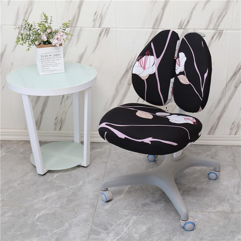 

Elastic Double Back Children Study Chair Cover Elastic Student Writing Rotating Lift Chair Protector Cover Seat Backrest Case