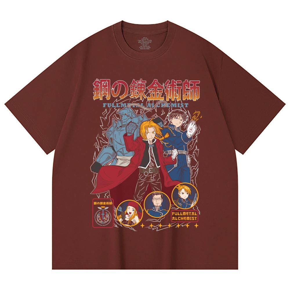 230 Gsm 100% Cotton Fullmetal Alchemist V2 Print Unisex Heavy Cotton T Shirt