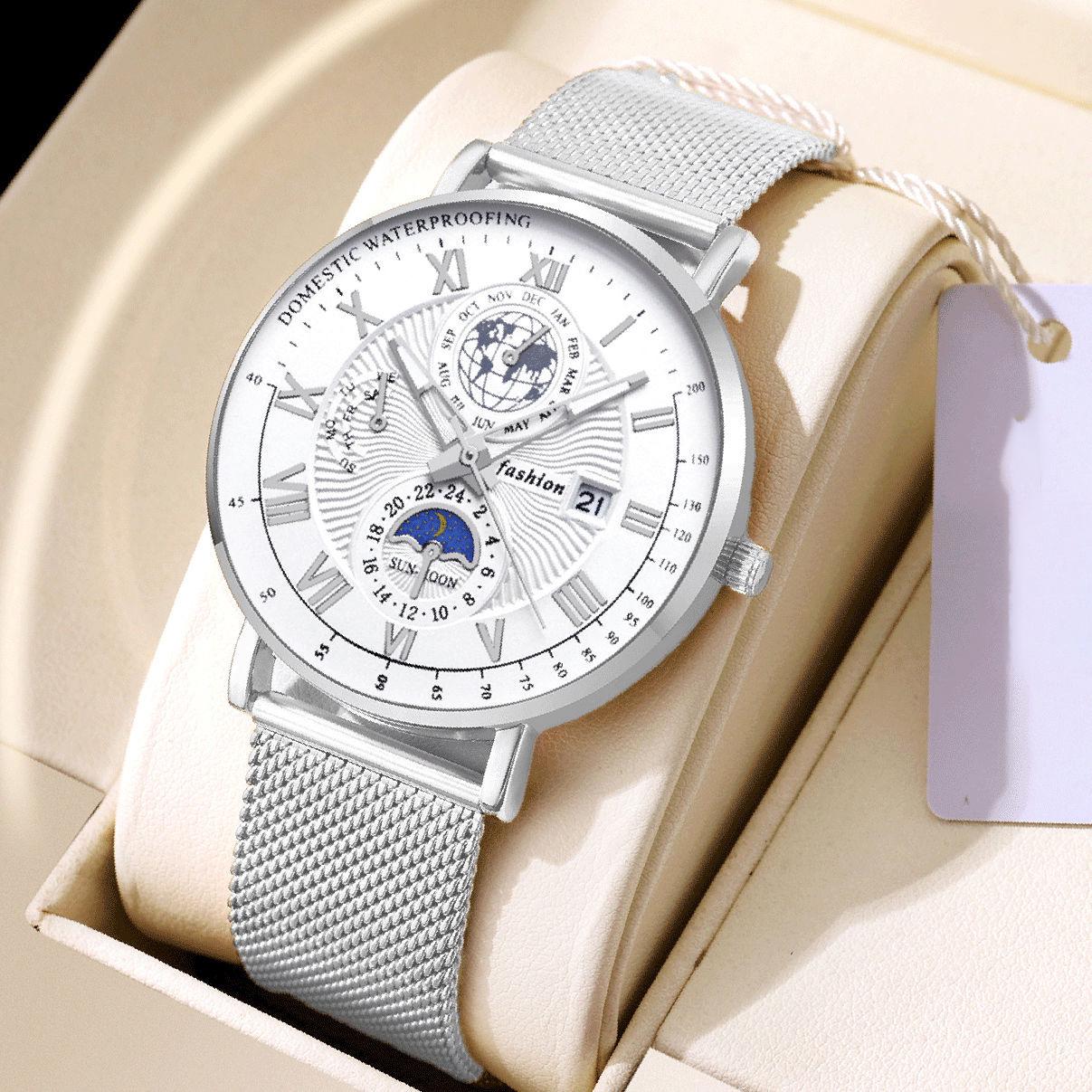 

Мужские кварцевые водонепроницаемые часы с сетчатым ремешком - Модный бренд, издание TikTok