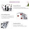 BAMOER Marry Me Heart Enamel Charm for Women Original Silver Bracelet 925 Sterling Silver Jewelry
