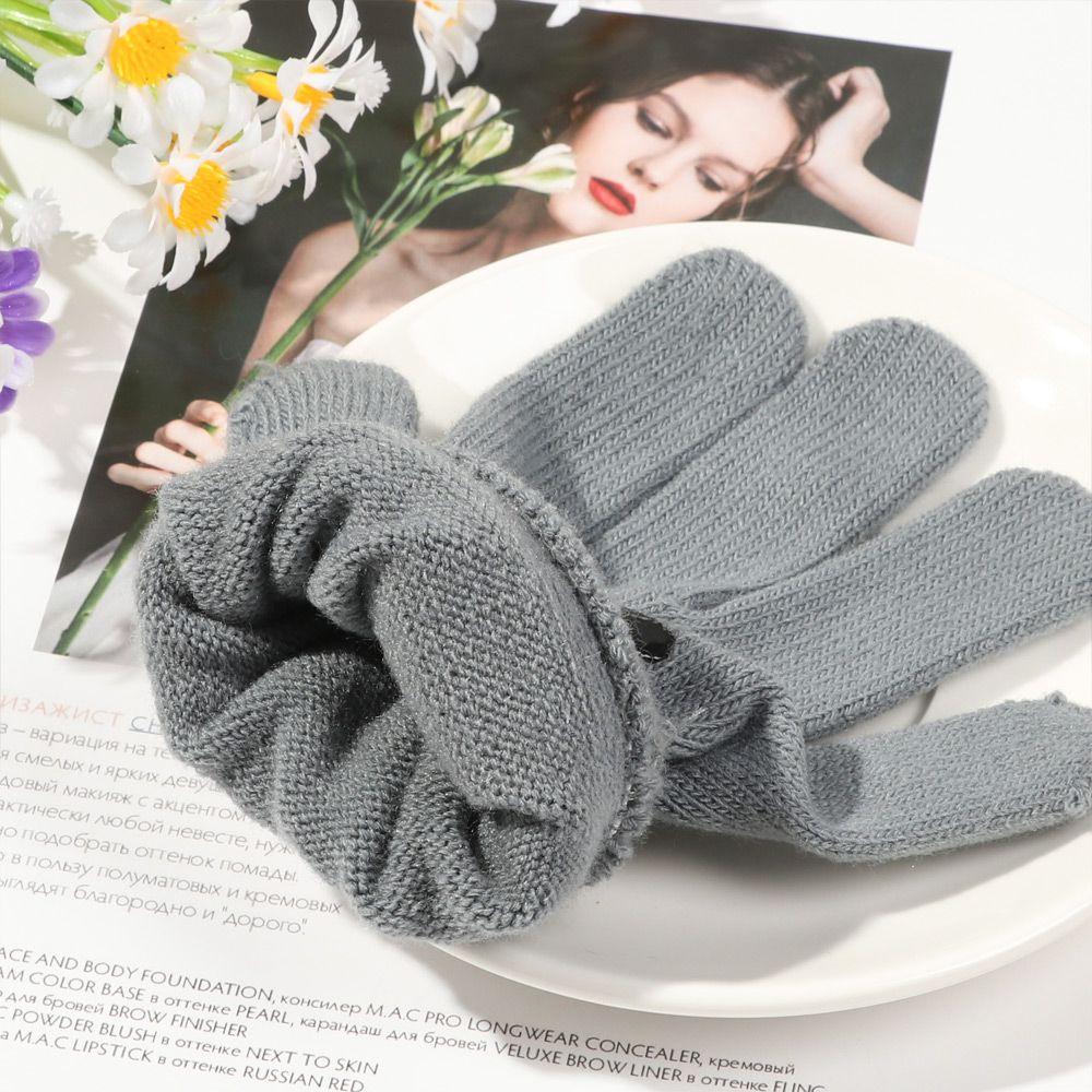 Mode Weiche Dicke Warme Fäustlinge Vollfingerhandschuhe Niedliche Katze Strickhandschuhe