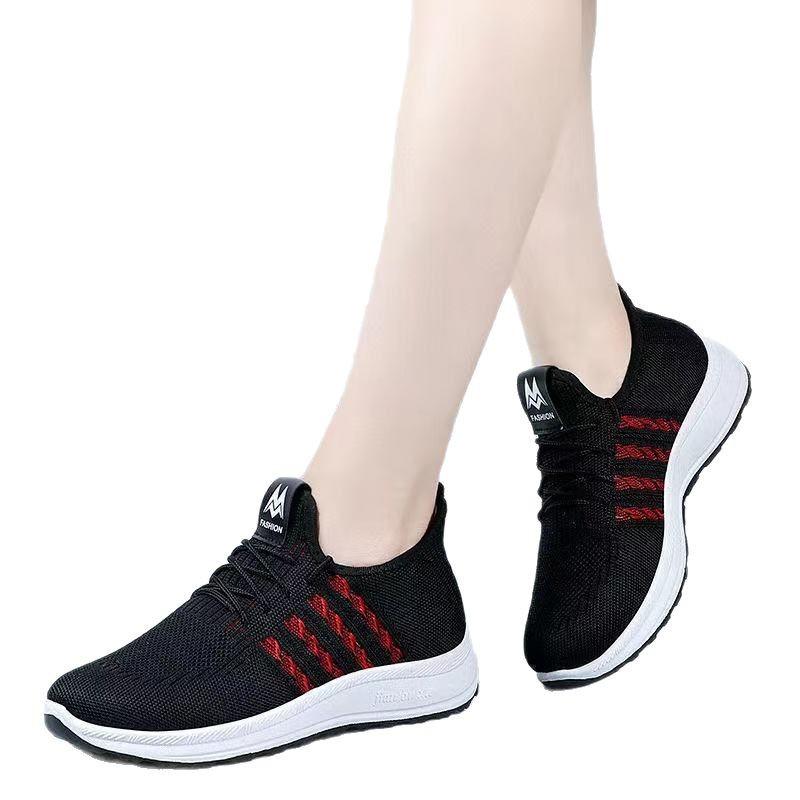 Breathable women's single shoes cloth shoes flat shoes comfortable non-slip sports shoes light wear-resistant walking shoes