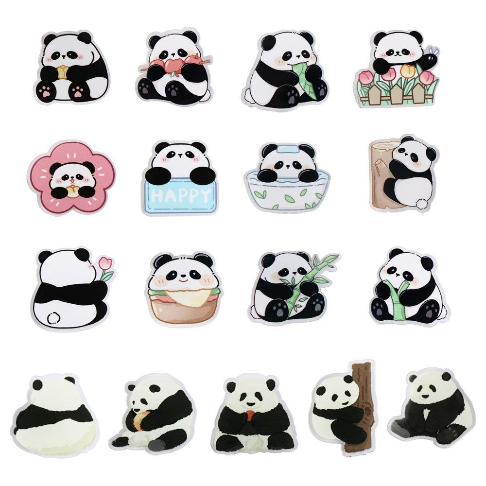Fashion Panda Acrylic Panda Pin Cute Bear Flower Panda Brooch Cartoon Breastpin Animal Badge Unisex