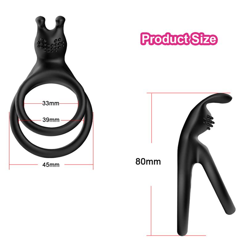 Silicone Penis Ring Clitoris Stimulator Cock Ring Delay Ejaculation 2in1 Cock Ring Erection Ring Sex Toys for Men Couples