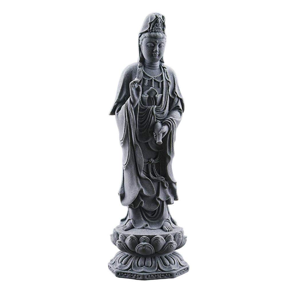 Guan Yin Statue Traditional Ornament Collection Decoration Female Buddha Sculpture for Living Room Office Bedroom Desktop