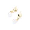 New product temperament: gold-plated diamond-encrusted calla lily flower earrings, simple and versatile, freshwater pearl small earrings, silver needl