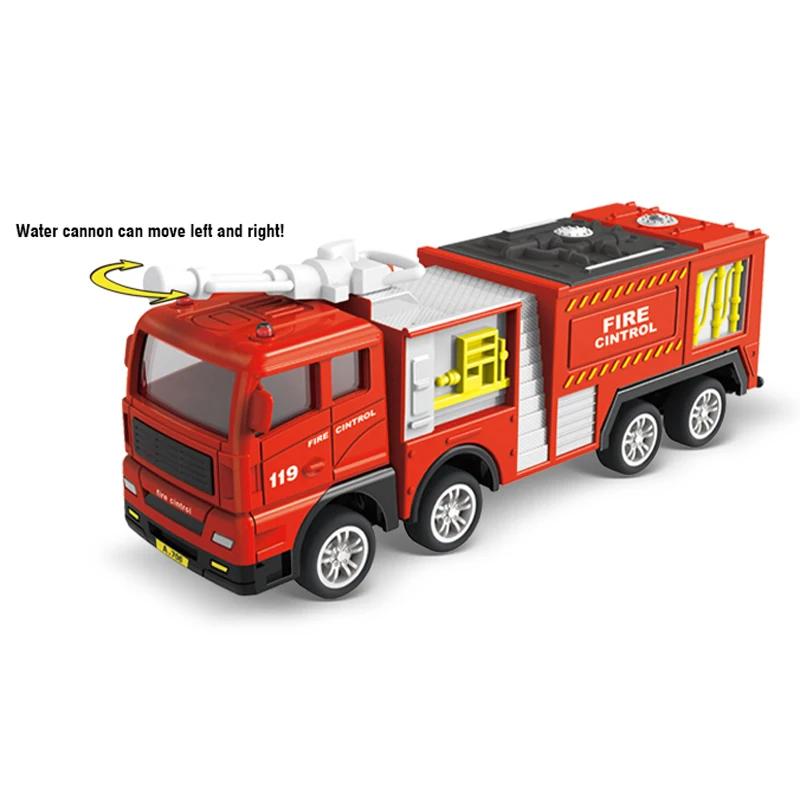 Simulation Fire Rescue Trucks Toy Construction City Fire Ladder Truck Tanker Water Cannon Truck Model Toy Inertia Car Kids Toys