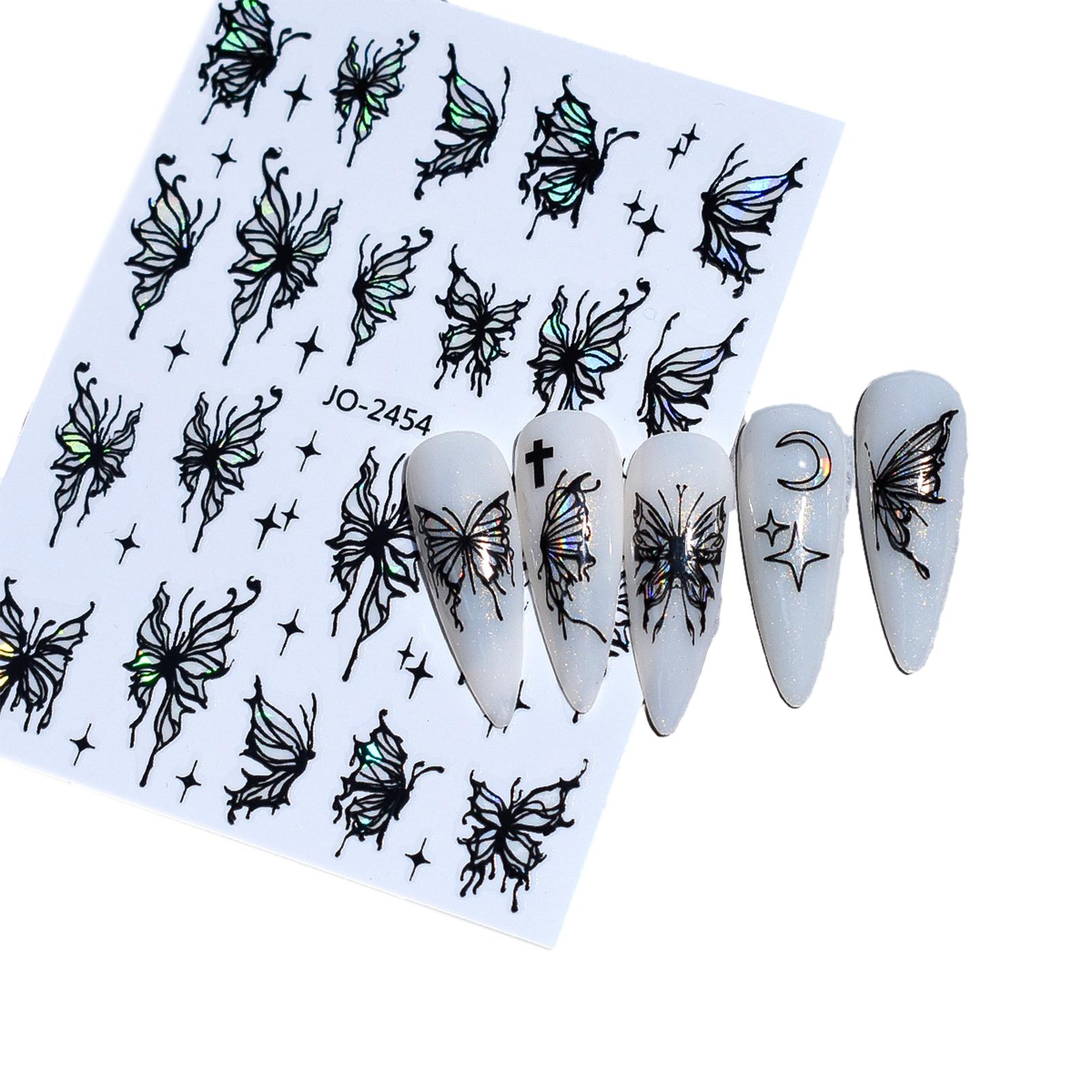 

Популярные привлекательные слайдеры для украшения ногтей красочные наклейки с принтом бабочек зимнее украшение для маникюра