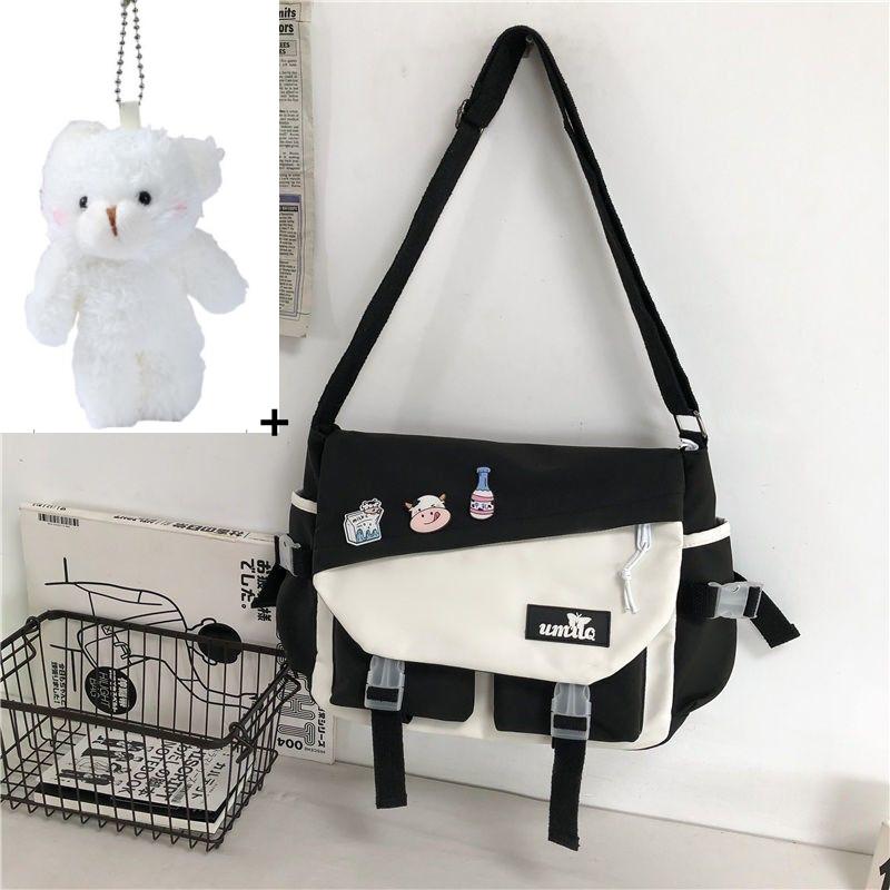 Torebki nylonowe torba na ramię o dużej pojemności torby Crossbody dla nastolatek dziewczyny mężczyźni torba Harajuku torby szkolne dla uczniów Sac
