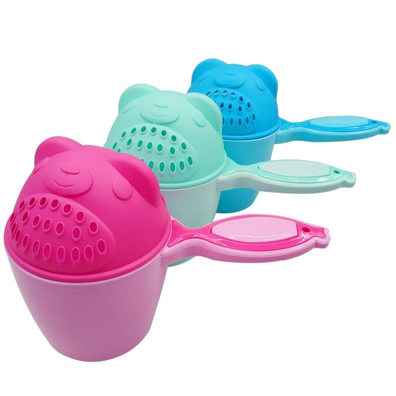 1PC Cartoon Bear Bathing Cup Kid Shower Shampoo Cup Bailer Shower Water Spoon Bath Wash Cups
