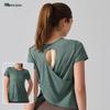 T-shirt da Yoga da Donna Traspirante con Schiena Vuota - Manica Corta Leggera per Danza, Fitness e Corsa