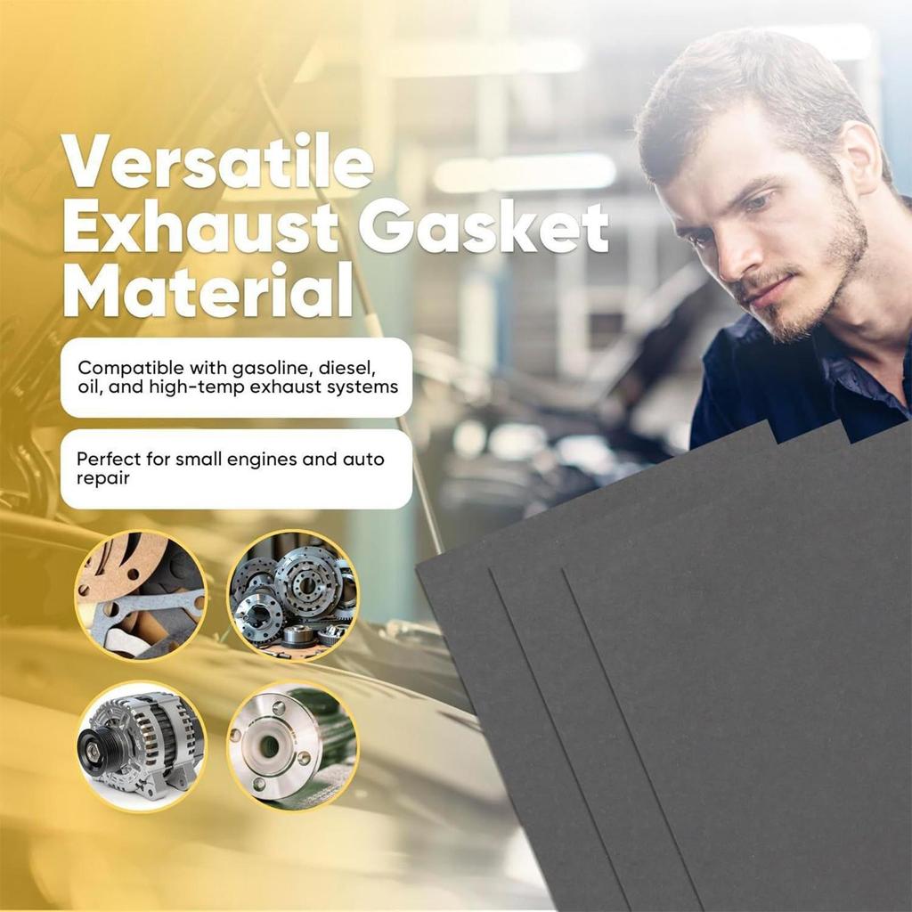 6PCS High Temp Gasket Material Sheet, 15x11.8 Inch Heat-Resistant Oil Gasket for Automotive Motorcycle Lawn Mower Repair