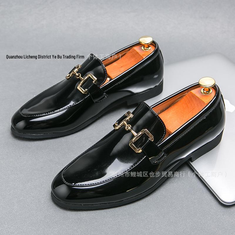 British Style Men s Formal Leather Slip-On Shoes - Large Size, Pointed Toe, Business Casual Size 41