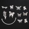 Silver Butterfly Accessories Alloy Butterfly Flower Half Bracelet Diy Accessories Chinese Style DIY Bracelet Bracelet Jewelry