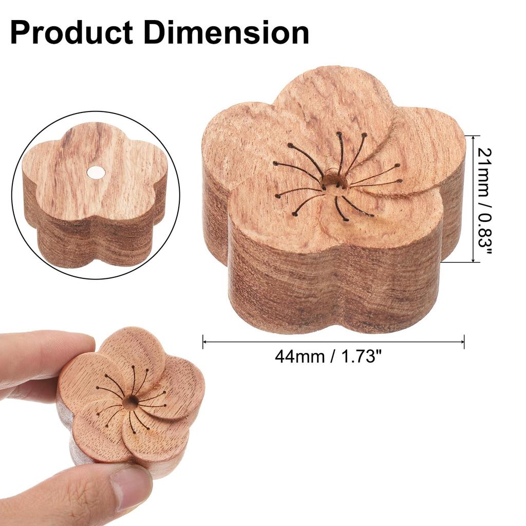 uxcell 2pcs Wooden Rosewood Plum for Essential Oils Small Wooden