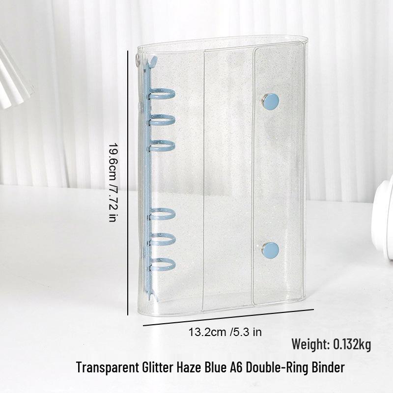 INS Style A6 Transparente Loseblatt-Handbuchhülle - Koreanisches ABC Flaches Abnehmbares A7/A8 Notizbuch DIY Cover