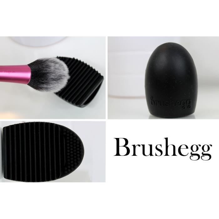 Nettoyant pinceau - brushegg - NOIR - 100% silicone - Ouverture pour 2 doigts - Envoi rapide