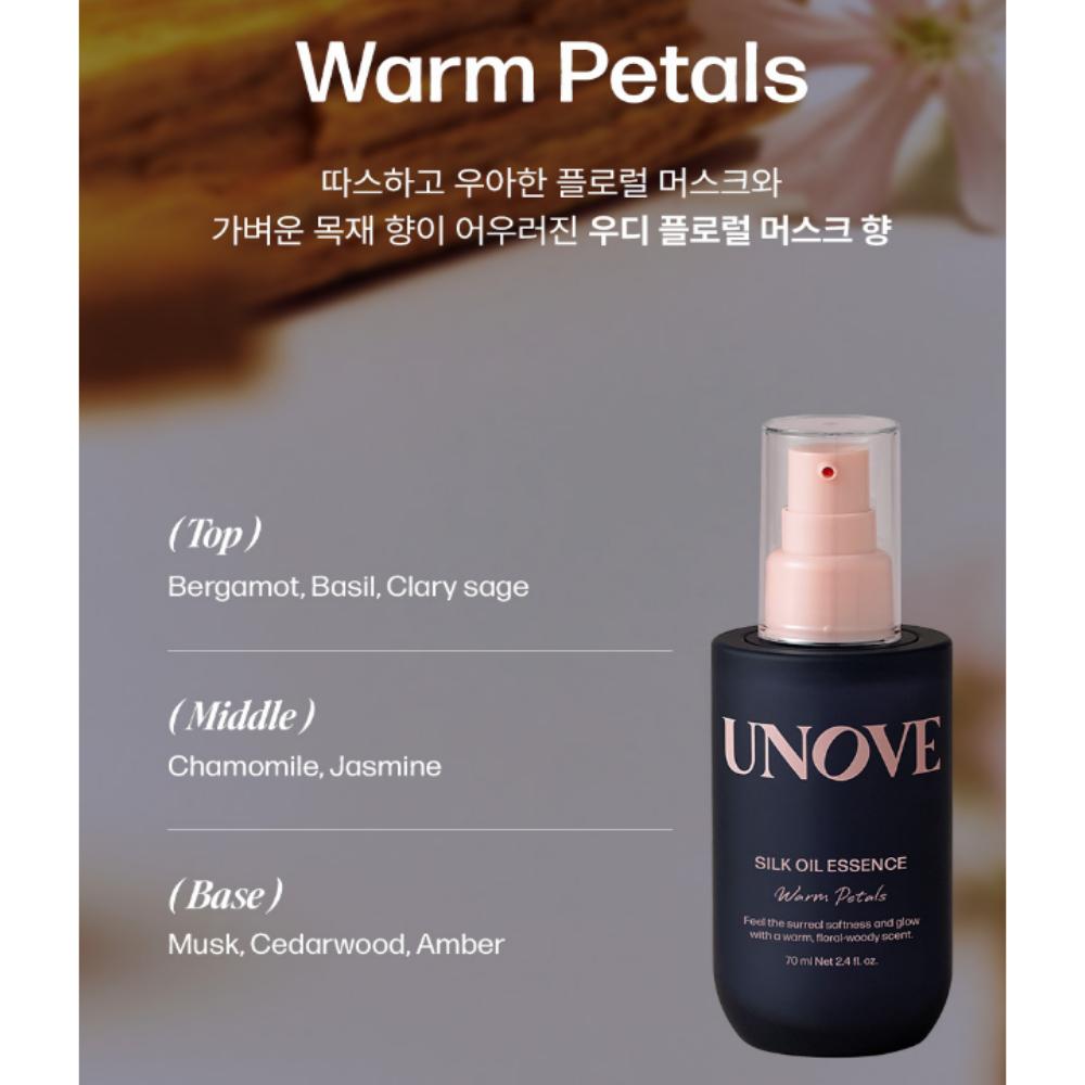 UNOVE Silk Oil Hair Essence 70ml × 2 ??Lightweight Nourishing Hair Oil Warm Petal x2