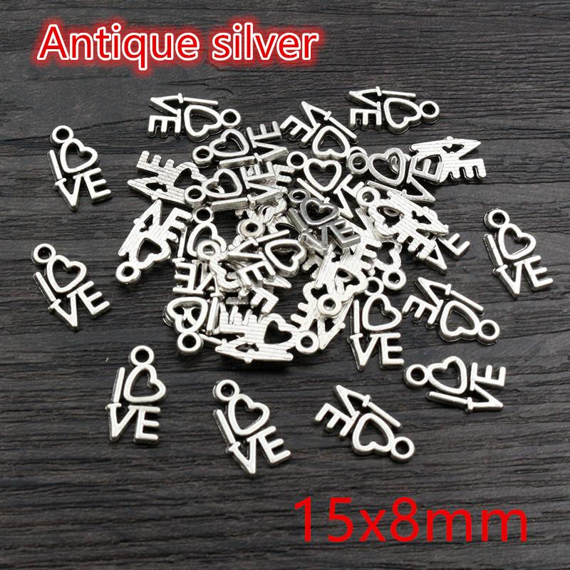 100pcs Charms Star Heart Pendants Antique Pendant fit,Vintage Tibetan Bronze Gold Silver color,DIY For Bracelet Necklace